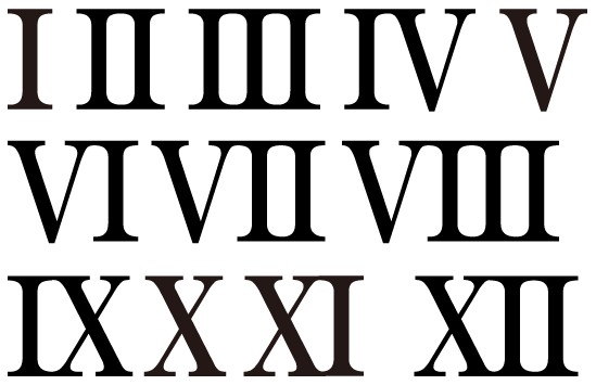 ローマ数字 セリフ ROMA 数字カッティングシート・シール 激安販売 デザインスタジオケンズ